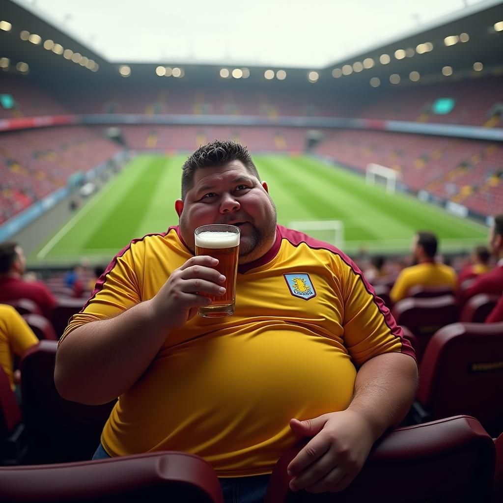 Aston Villa Fan Enjoying a Beer: Digital Matte Painting
