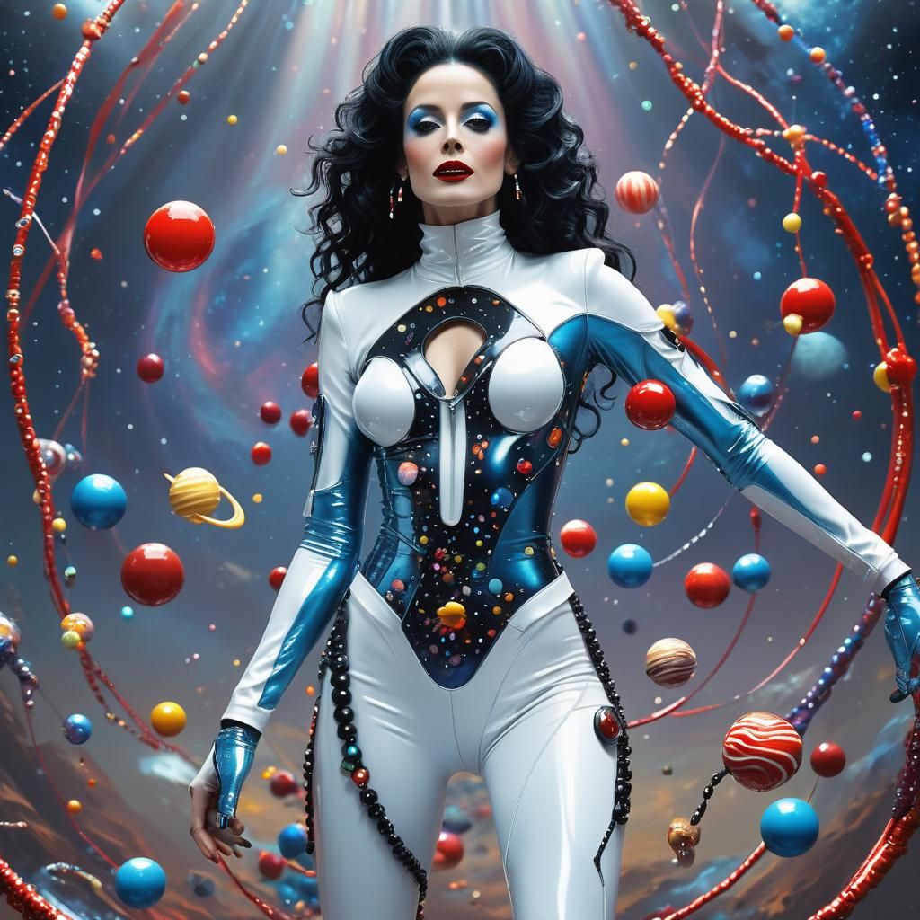 Cosmic Beauty in Futuristic Candy Art Style