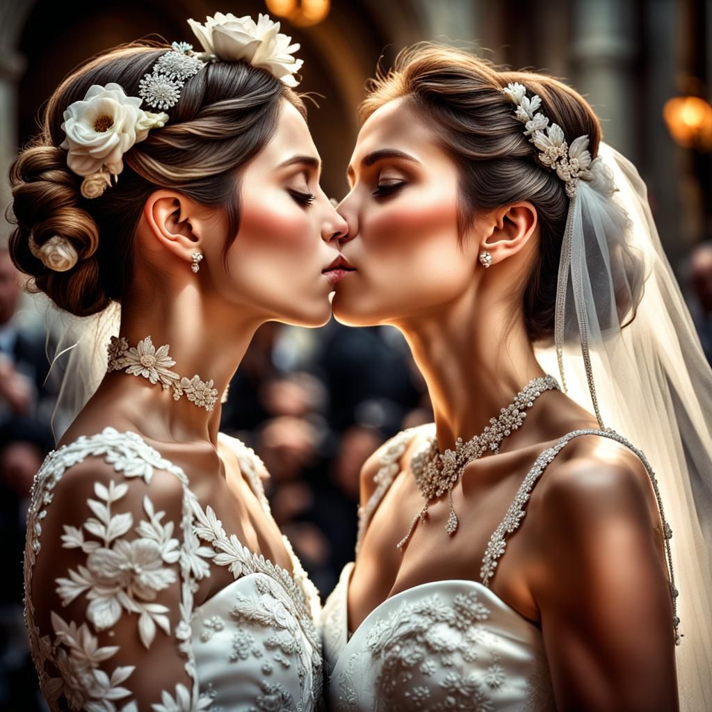 Intimate Wedding Moment in Hyperrealistic Style