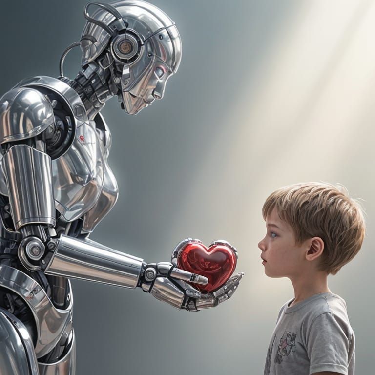 Robotic Offering in Hyperrealistic Digital Painting