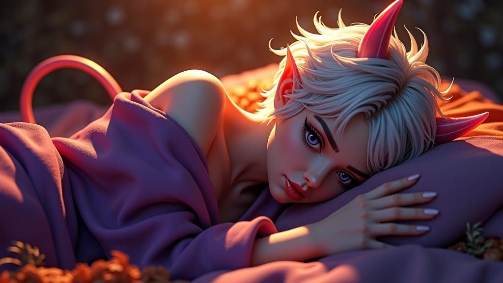 Demonic Wight Seeks Warmth in Dark Fantasy Art