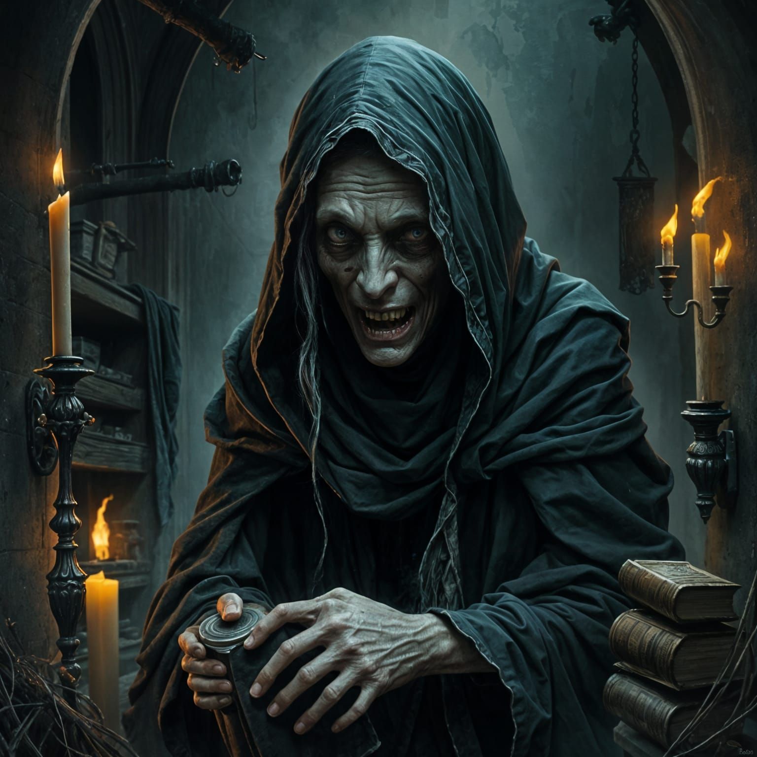 Ethereal Horror Goddess in Grunge Aesthetic