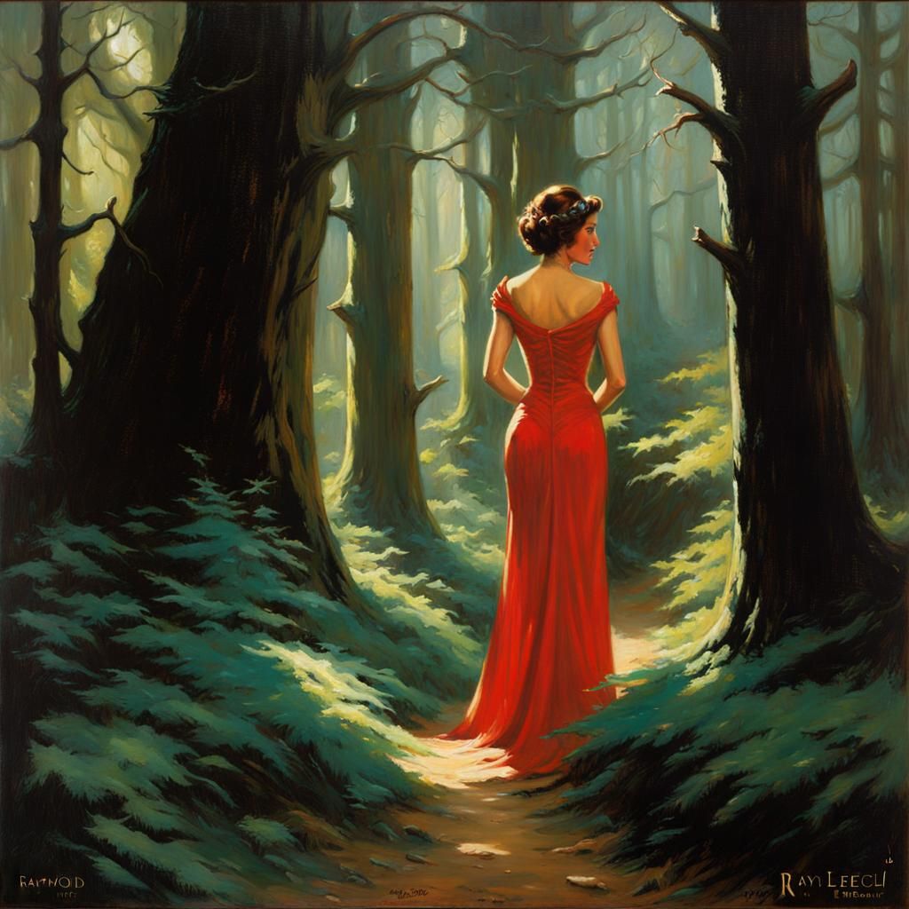 Eldritch Forest Painting in a Surreal Style