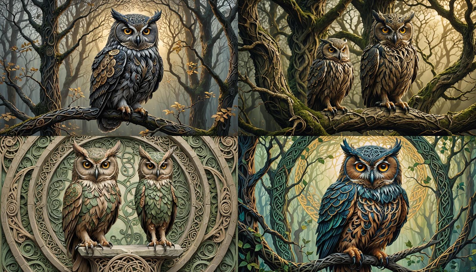 Mystical Celtic Owl Art