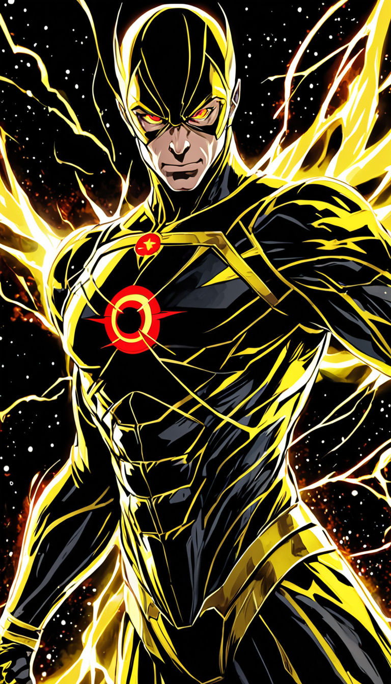 Cosmic Reverse Flash in Evil Manga Style