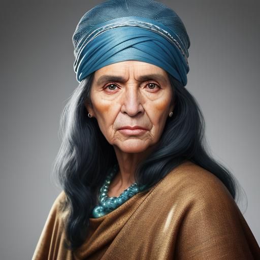 Striking Portrait of a Jewish Woman with Purple Eyes