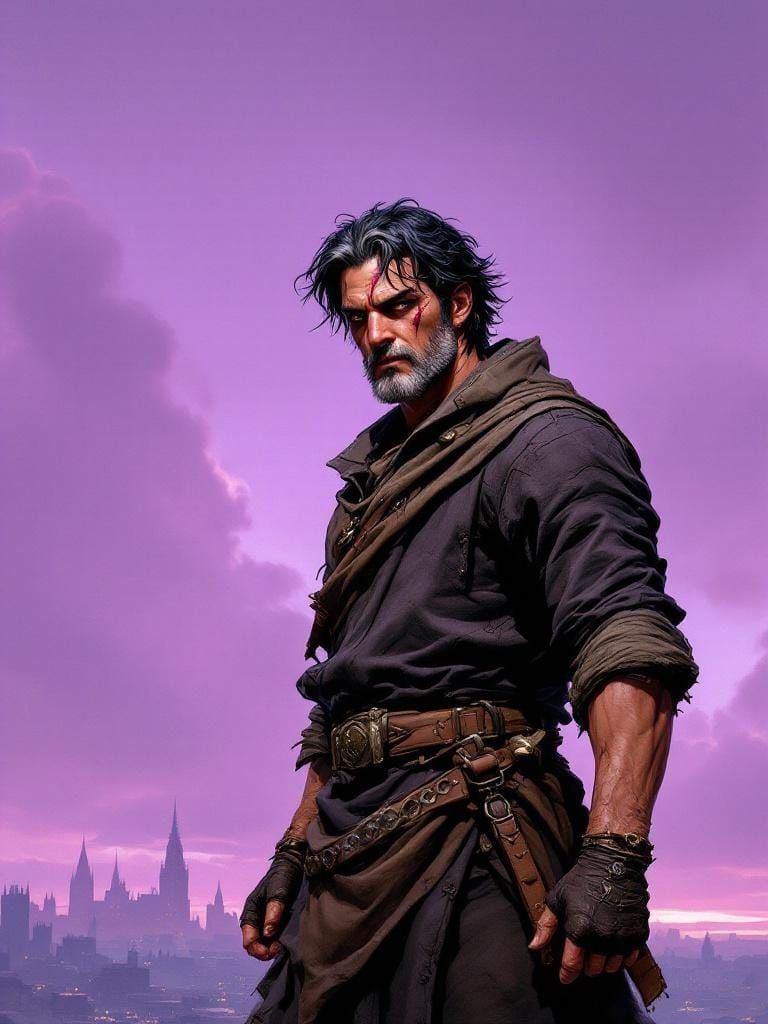 Fantasy Thief with Scar, in Earthy Tones