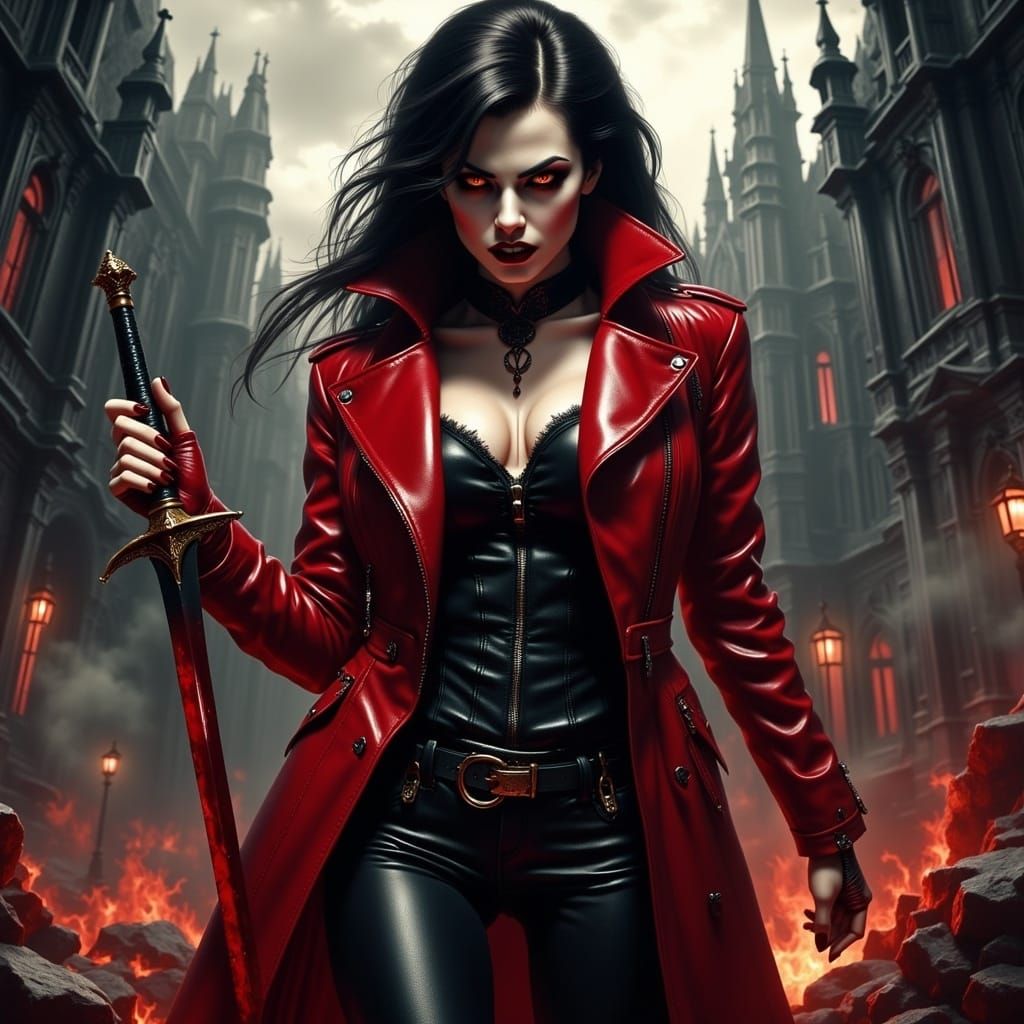 Ethereal Vampire Hybrid Reigns in Dark, Gothic-Horror Landsc...