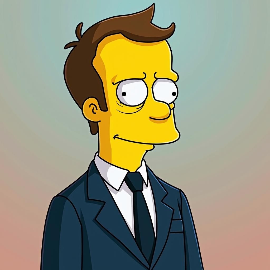 Emmanuel Macron as Simpsons Character