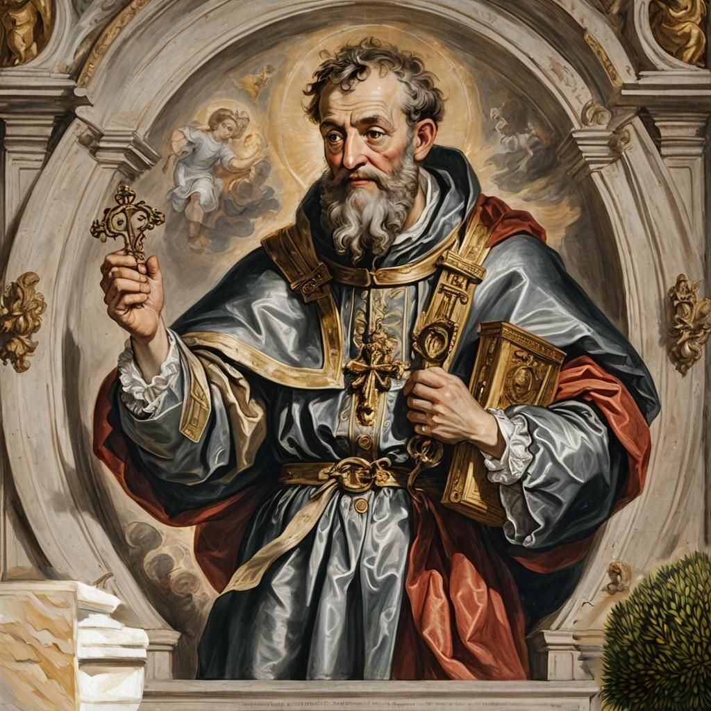 Beige Stonework Sandstone Cloister in Depth of Field