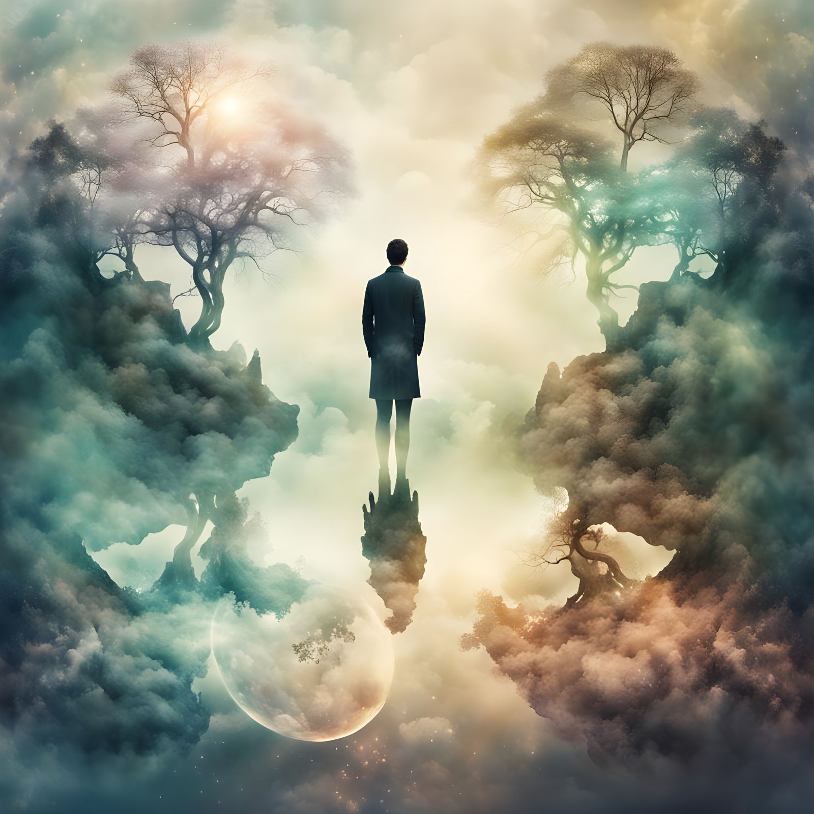 Surreal Double Exposure with Overlaid Pictures