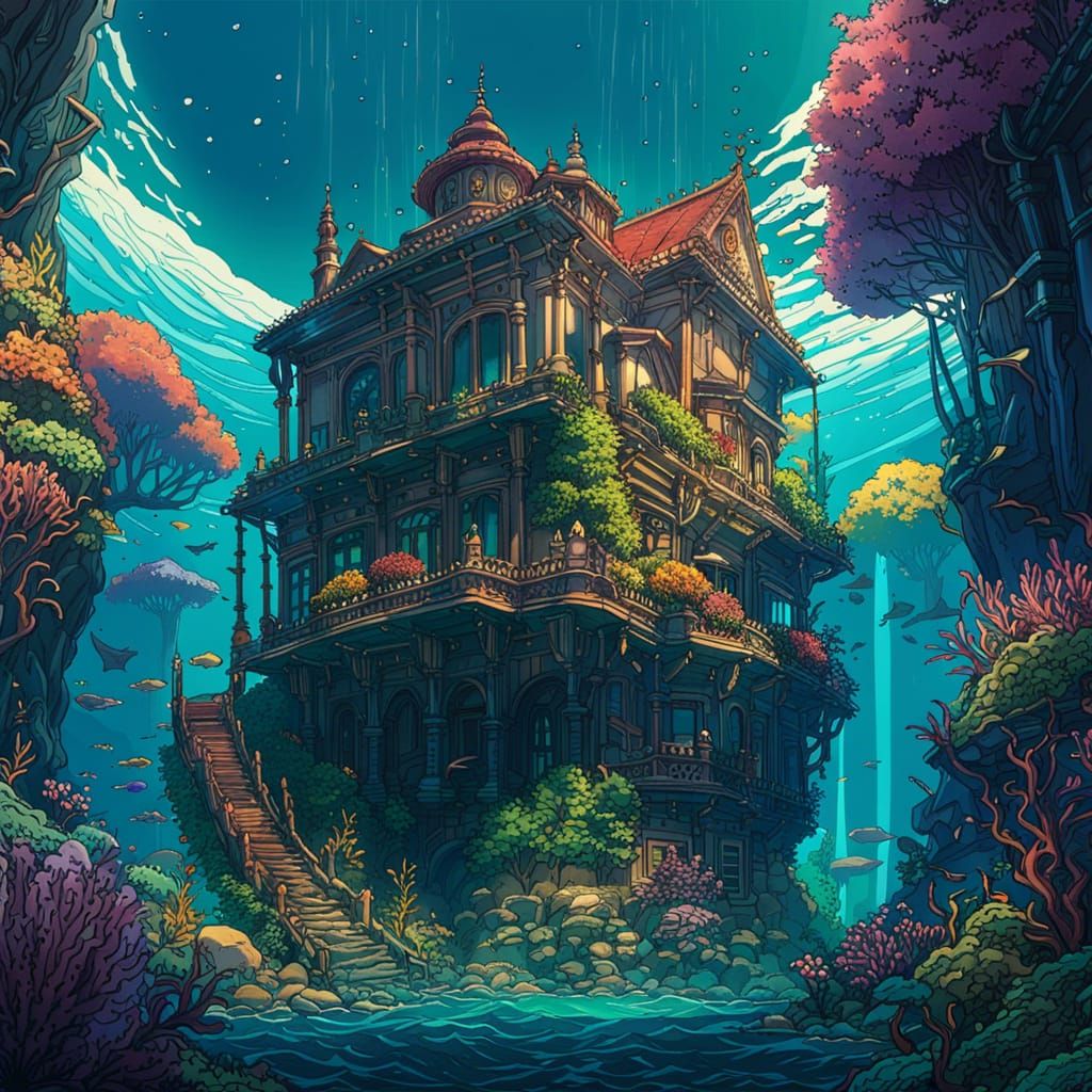 Underwater Scene in Studio Ghibli Style