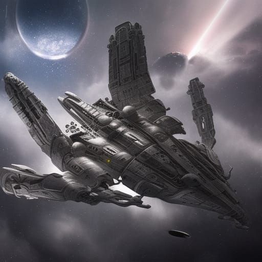 Epic Spaceship Digital Matte Painting