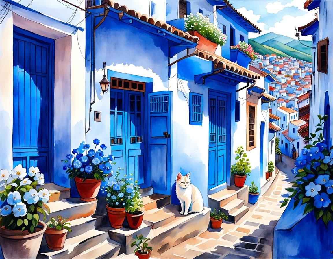 Cat in Chefchaouen, Morocco