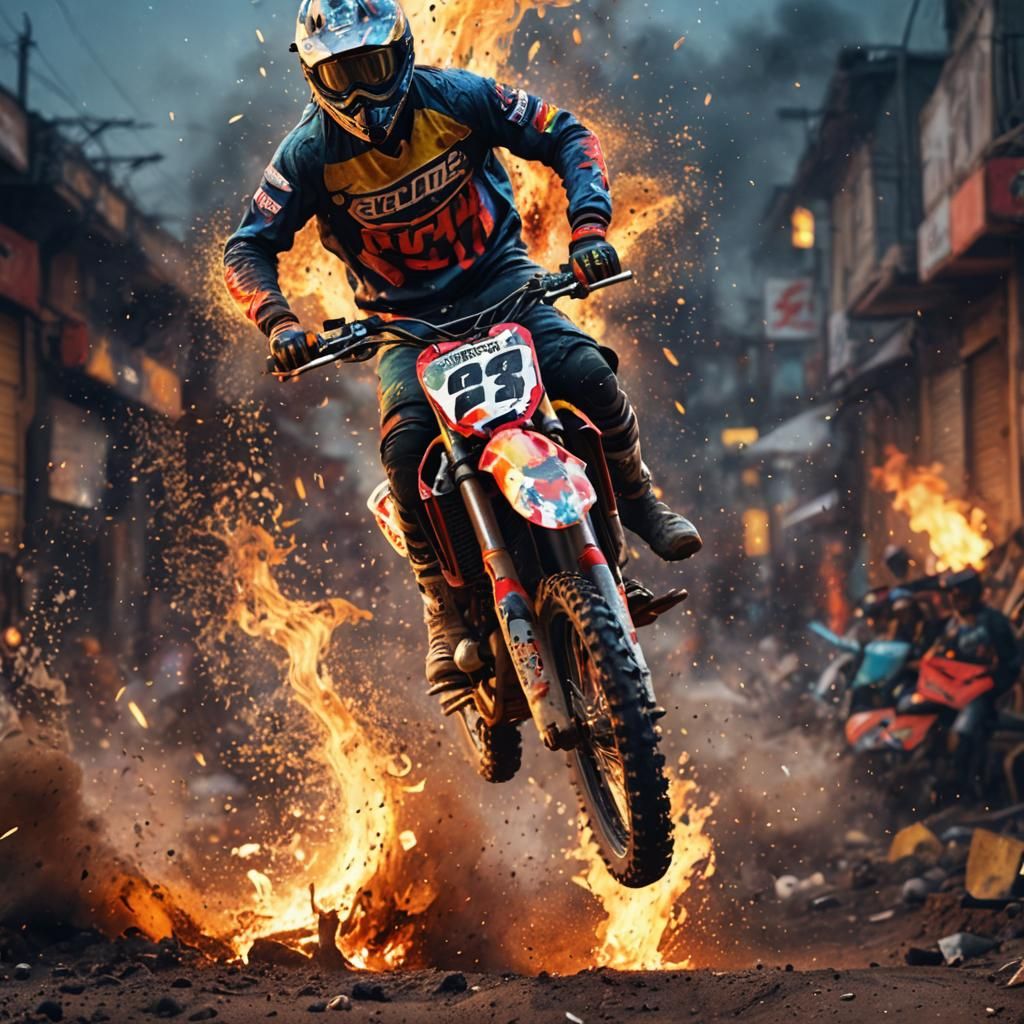 Flaming Motocross