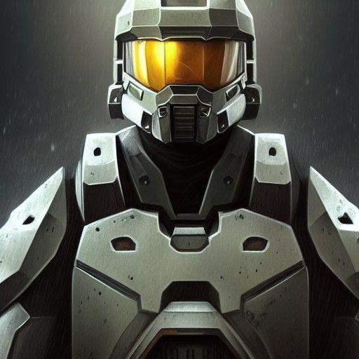 Hyperdetailed Master Chief Portrait in Volumetric Lighting