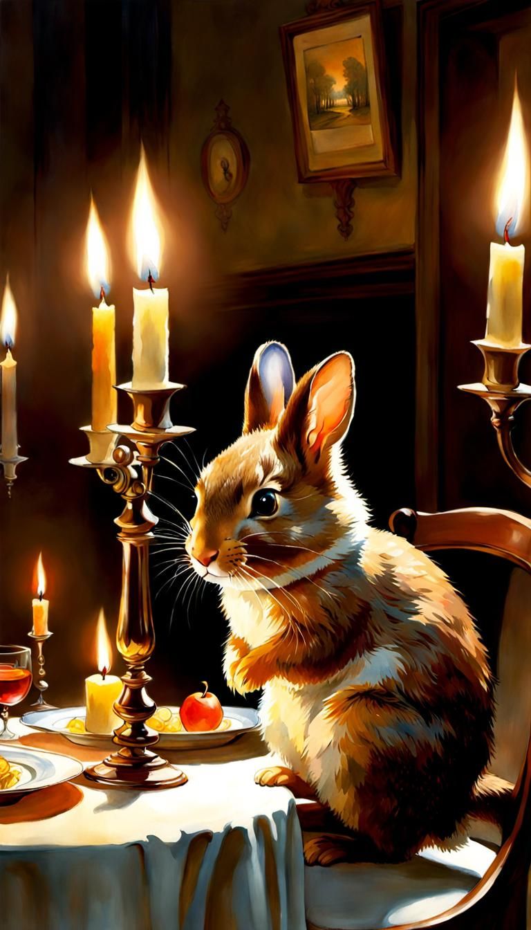 Fairytale Candlelit Dinner in Detailed Watercolor