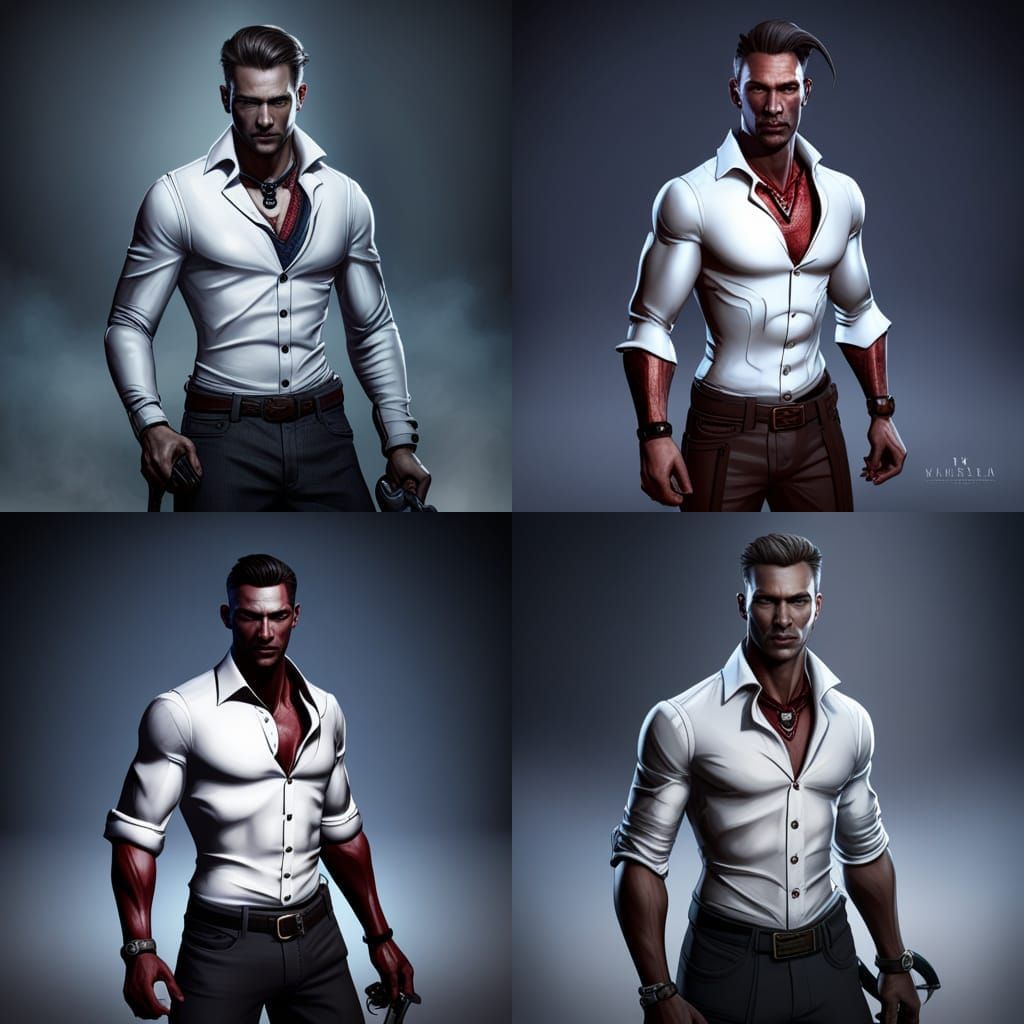 Modern Vampire Warrior in Detailed Matte Painting