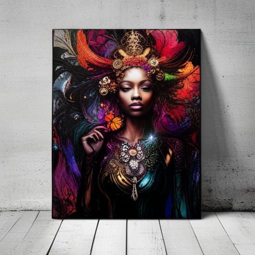 Enchanted Dark Skinned Fey in a Prismatic Realm