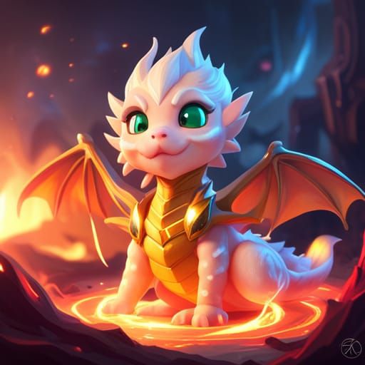 Adorable Fantasy Dragon in Dreamlike Surrealism