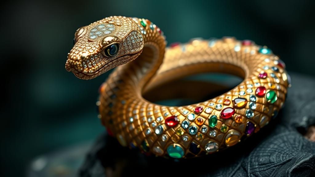 Exquisite Fabergé Serpent with Gemstones