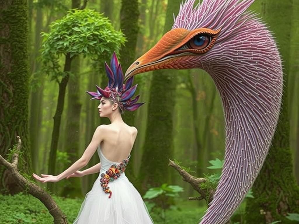 Woman Exploding in Mycelium Network, Forest Exposure