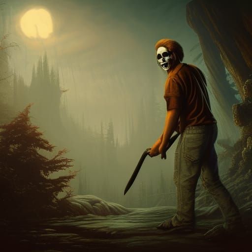 Michael Myers Matte Painting in Deep Color