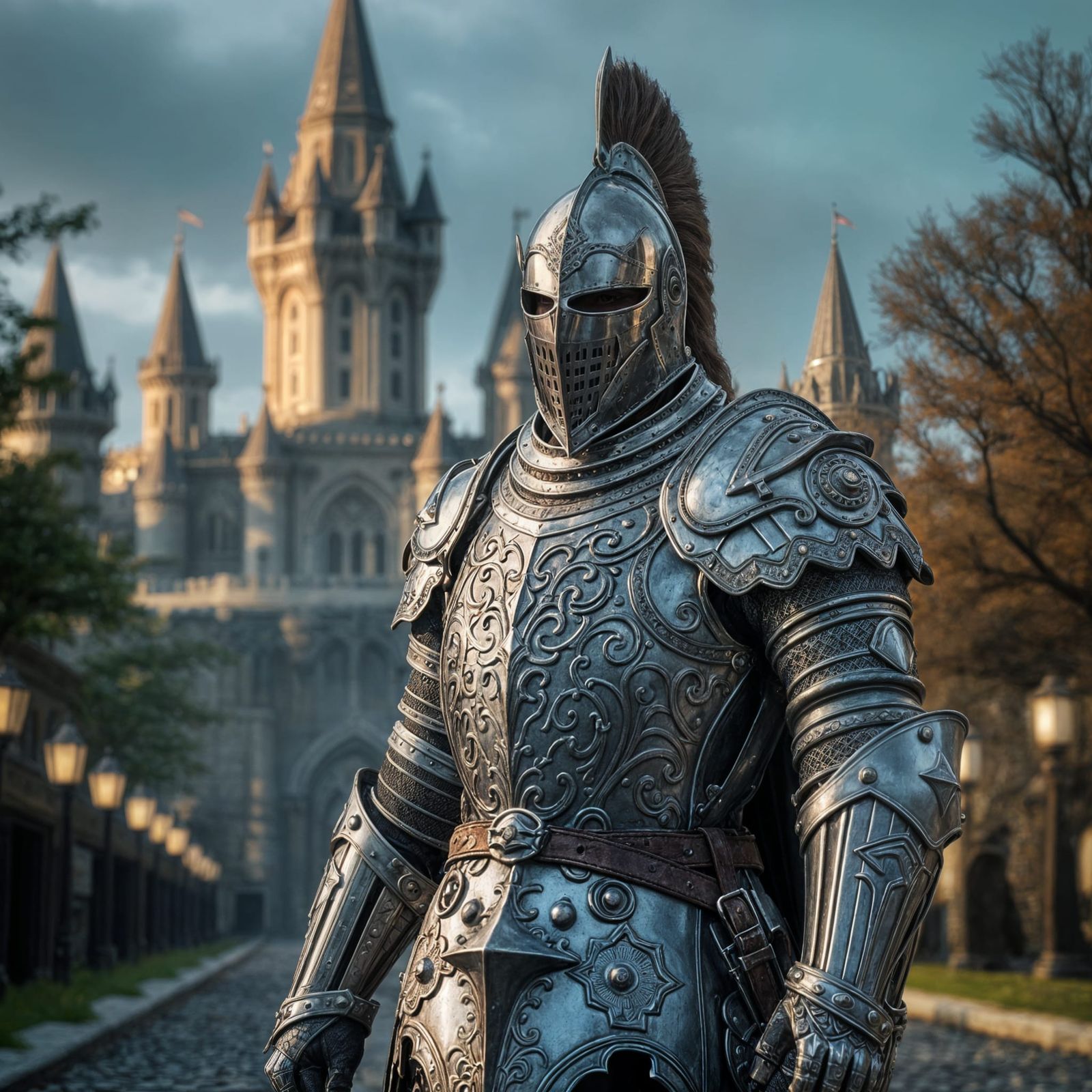 Medieval Knight Before a Castle, Cinematic 8K