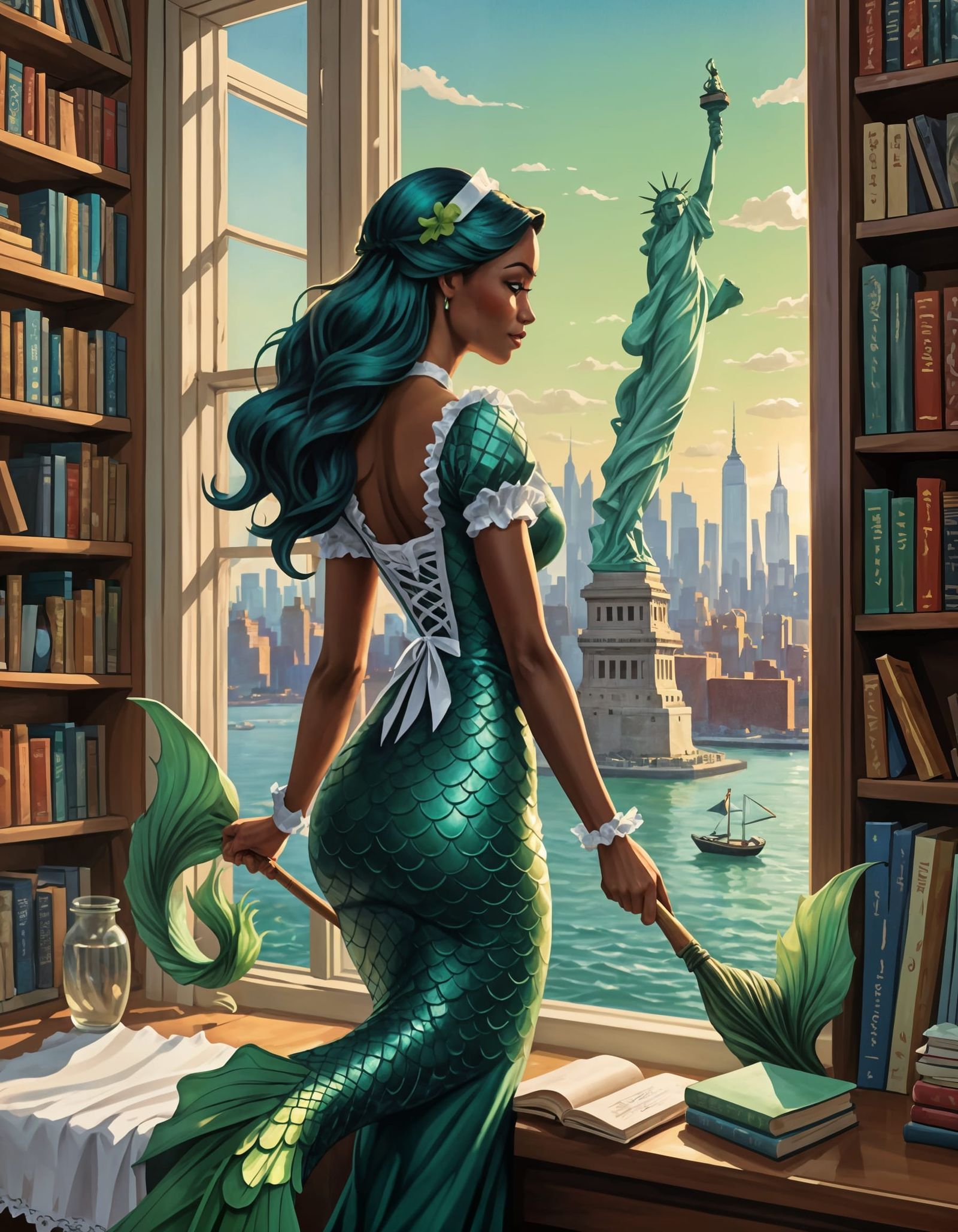 Mermaid Maid Cleans NYC Apartment in Storybook Style