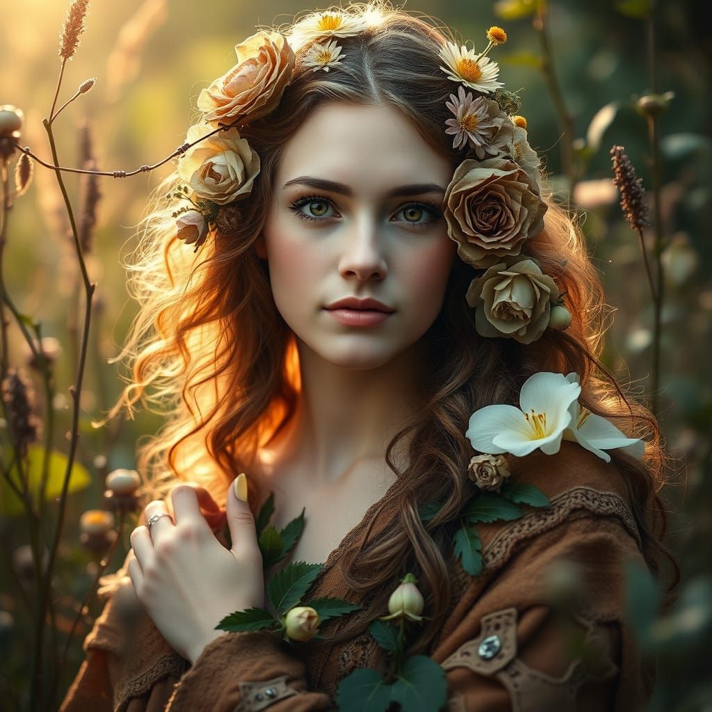 Baltic Goddess Žemyna in Earthy Paradise