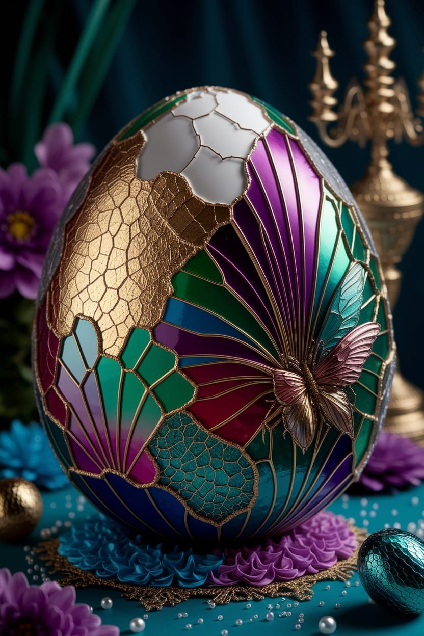 Ethereal Easter Egg Tapestry in Layered Luxe Style