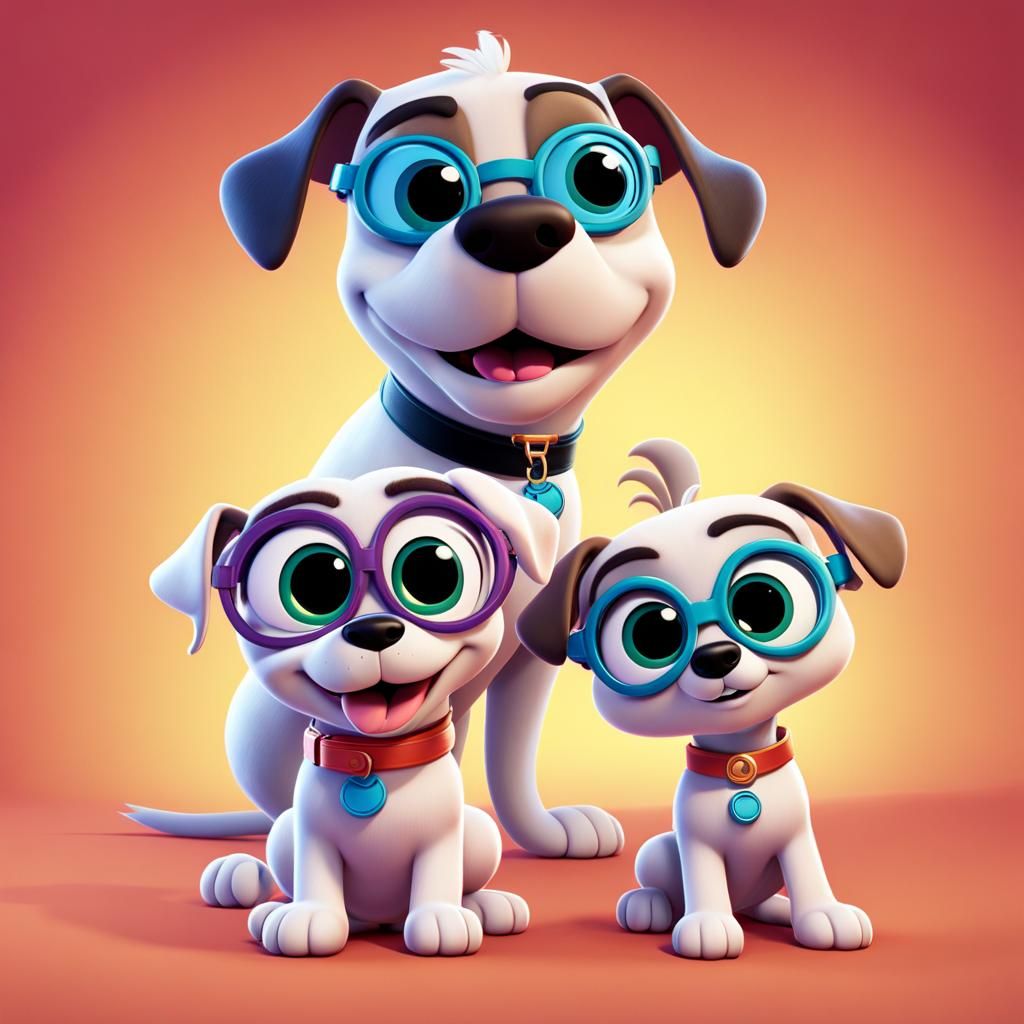 Bingo and Rolly in 3D Digital Art Style