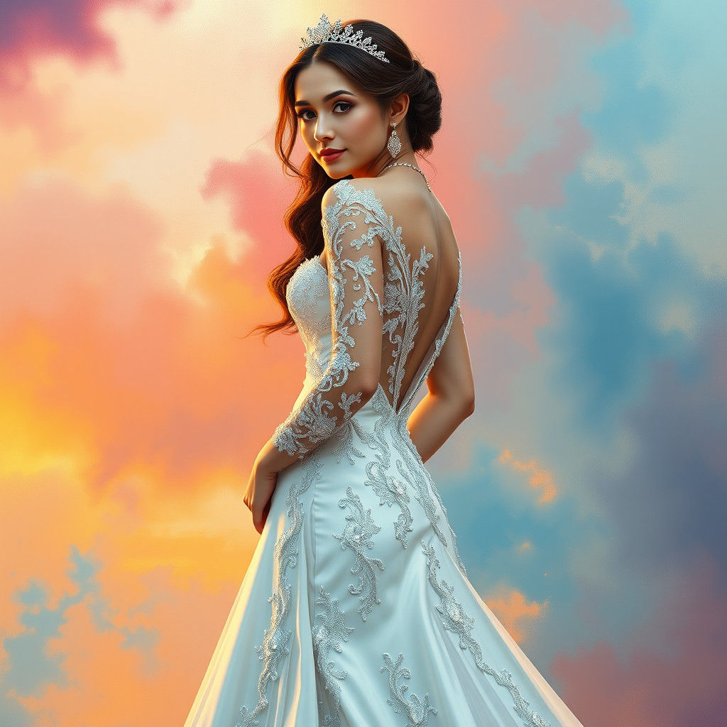 Bride in Exquisite Wedding Gown with Daring Details