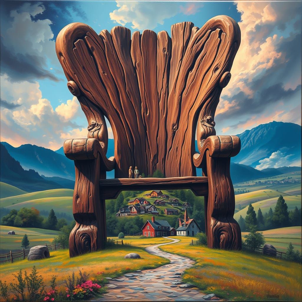 Ethereal Countryside Masterpiece in Vibrant Oil Painting