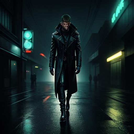 Cyberpunk Cityscape: Moody Neon Streets in the Rain