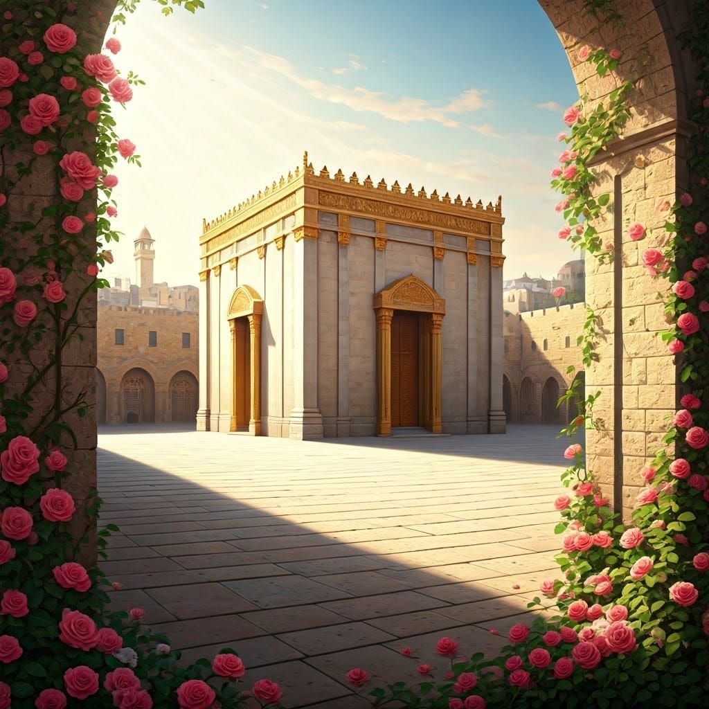 Majestic Beit HaMikdash Temple in Jerusalem's Heart