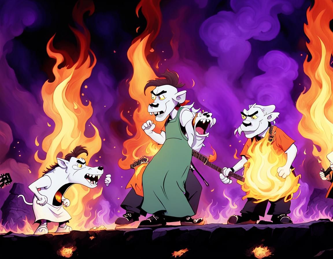 Courage the Cowardly Dog as Metal Rock Band