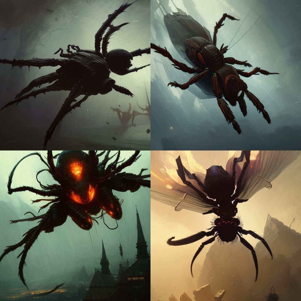 Flying Spider: Dark Fantasy Concept Art