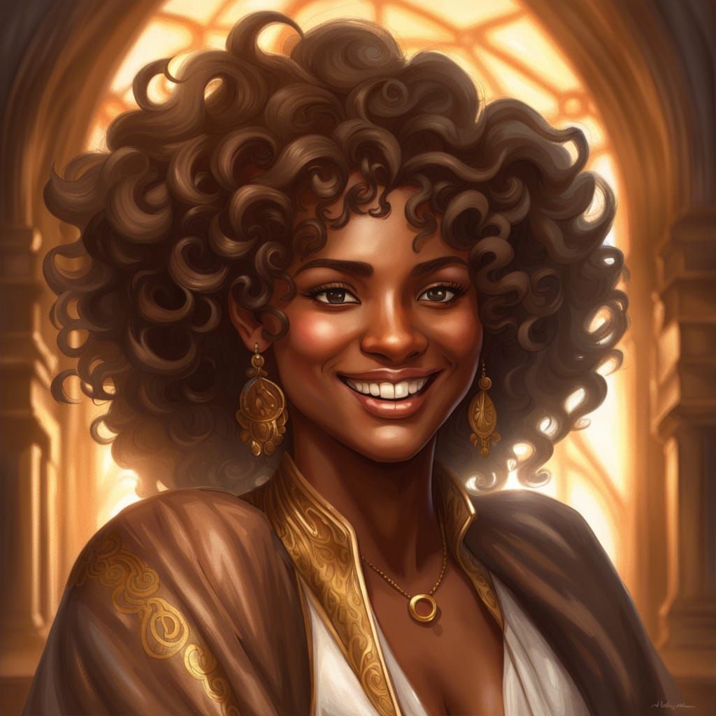 Noblewoman Portrait with Bronze Hair, Hyperdetailed Art