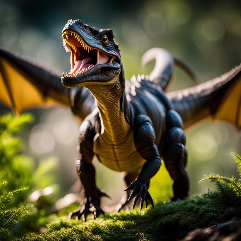 Dinosaurs in Prehistoric Habitat: Natural Light Photography