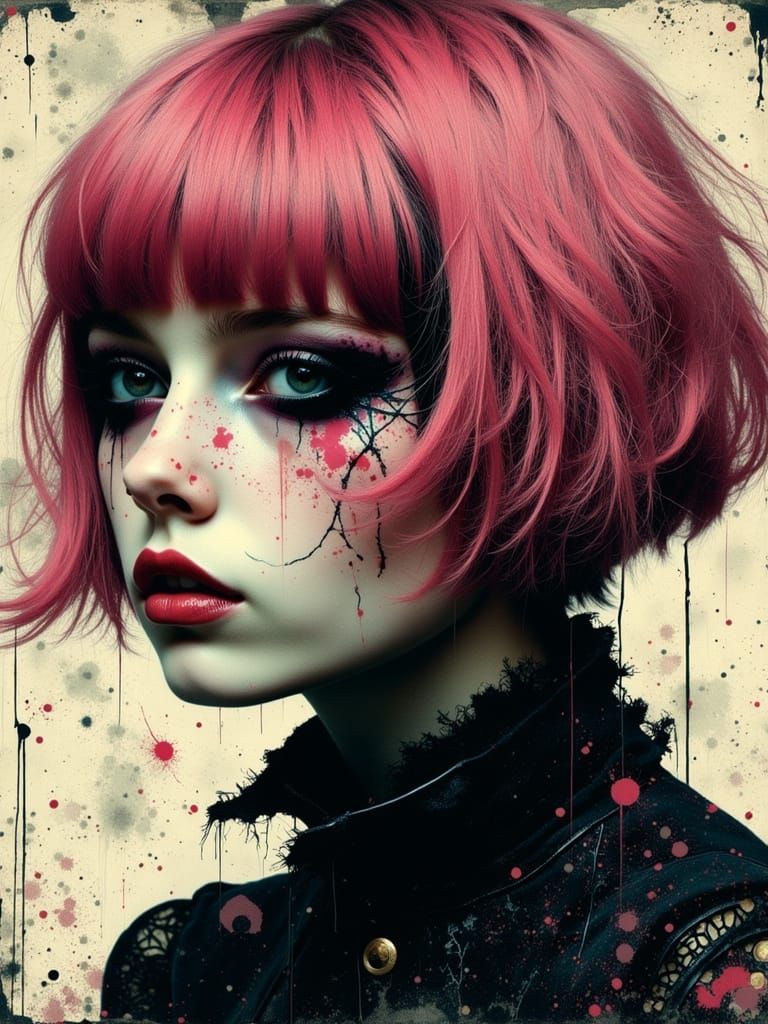 Gothic Abstract Portrait in Klimt Style