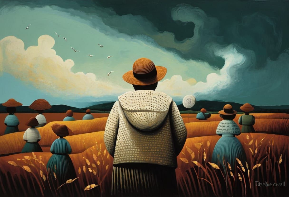 Abstract Landscape Painting in Vibrant Colors