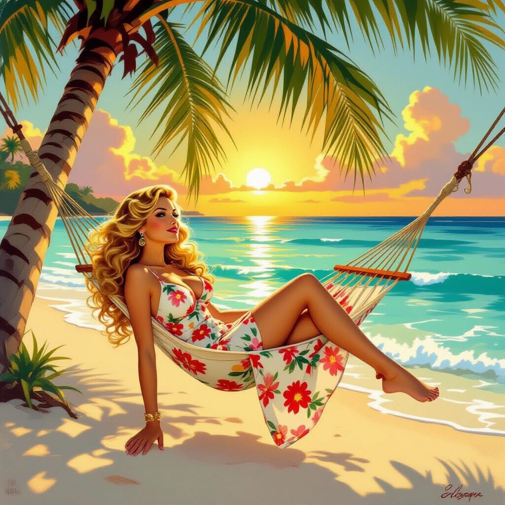 beautiful sunset at the end of a relaxing day