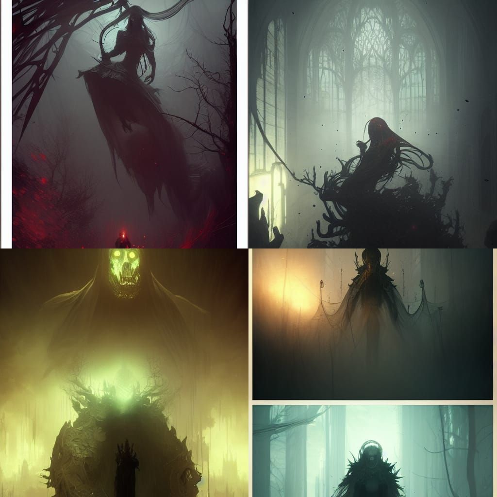 Scary Ghost in Dark Fantasy Style