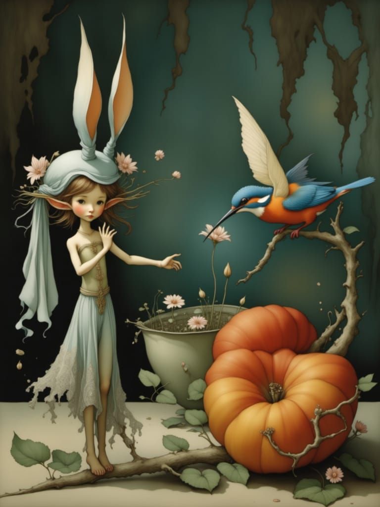 Ethereal Flower Elf in Apple Tree Paradise