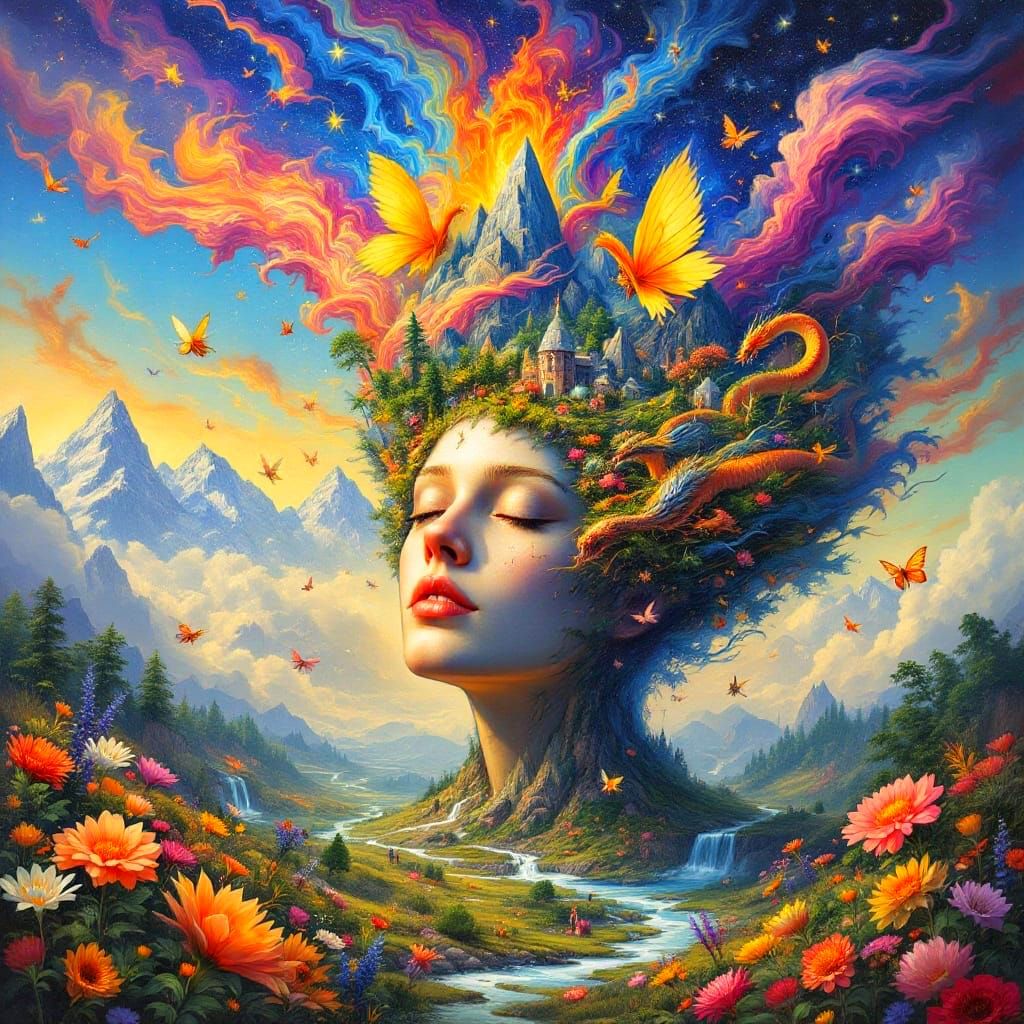 Surreal Fantasy Landscape Explodes with Imagination