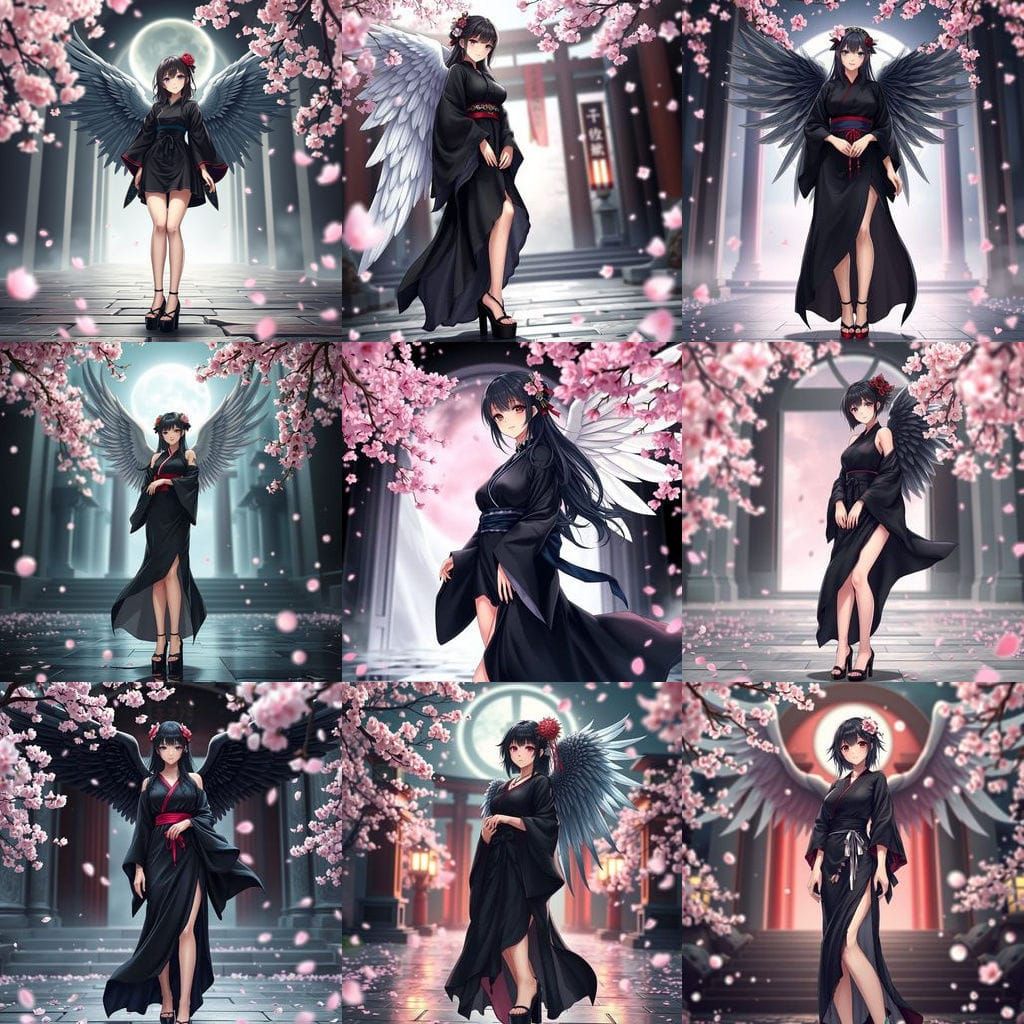 Serene Angel of Death in Anime Style