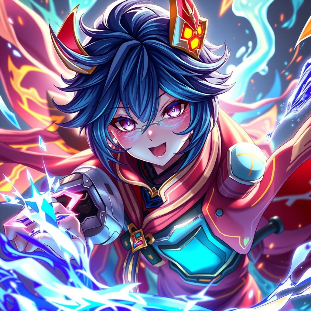 Vibrant 3D Anime Artwork in Futuristic Fantasy Style