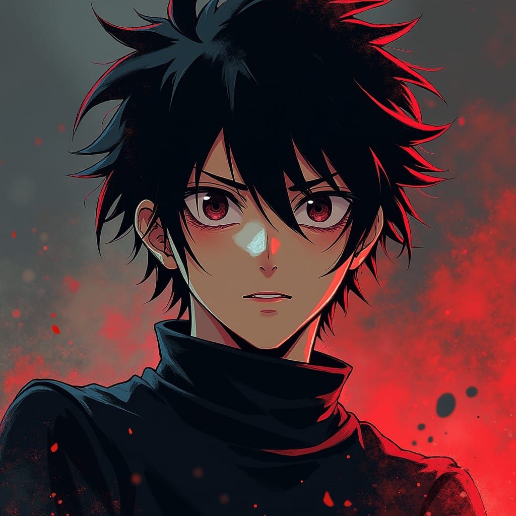 Anime Portrait of Megumi Fushiguro in Manga Style