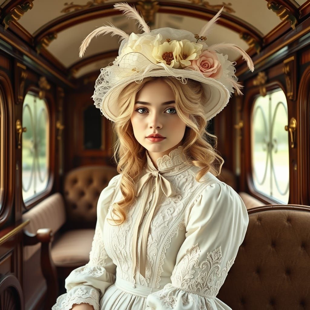 Gentlewoman of the Victorian Era, in Elegant Carriage